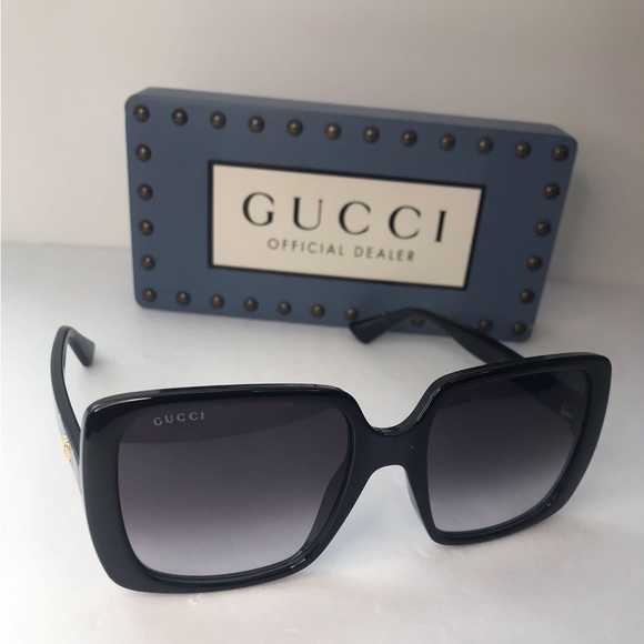 New - 💯Authentic Gucci Grey Gradient Square Ladies Sunglasses GG0632S 001 56 . - Picture 9 of 17